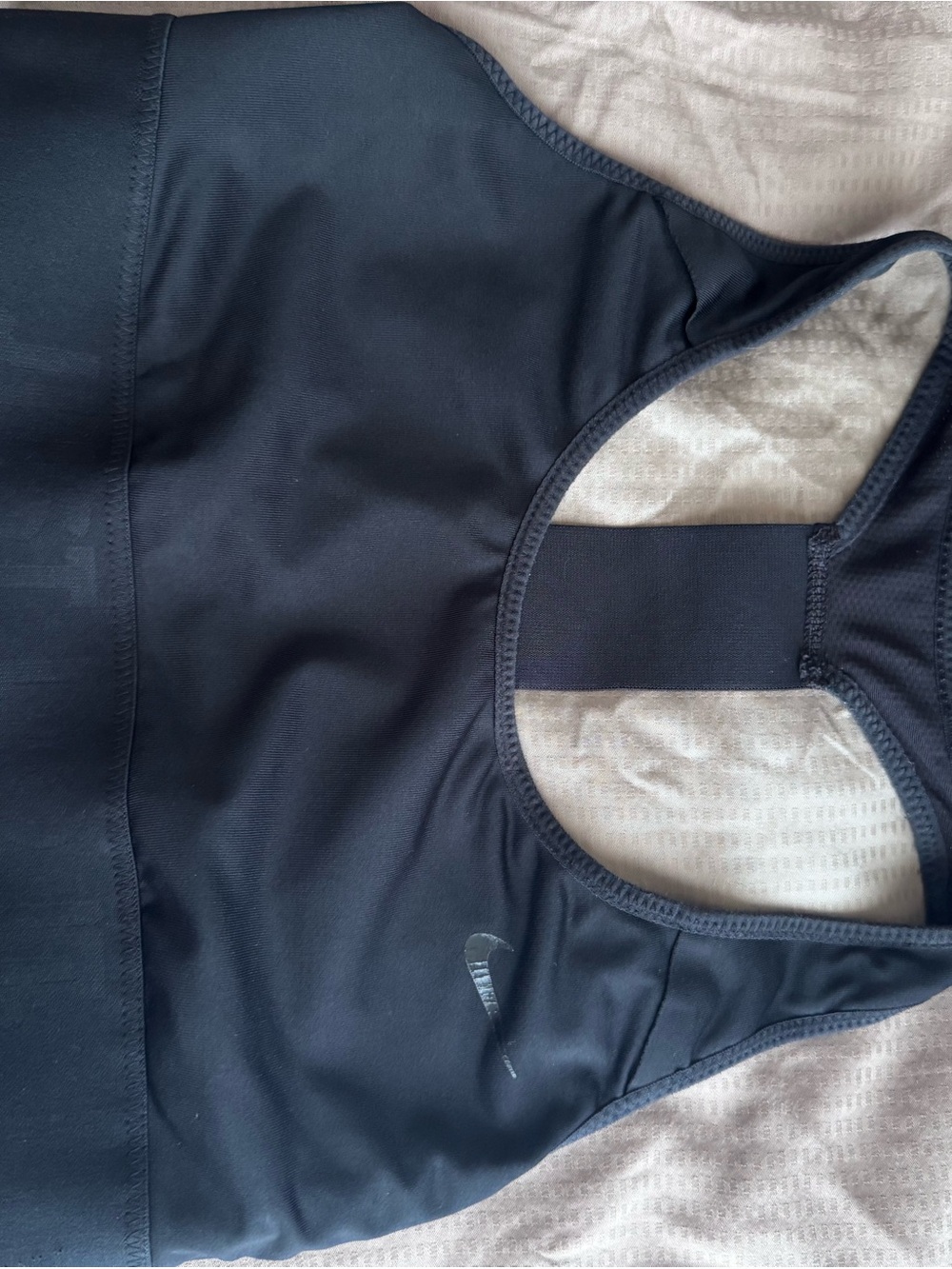 Nike Black Racerback Athletic Sports Bra with Reflective Swoosh